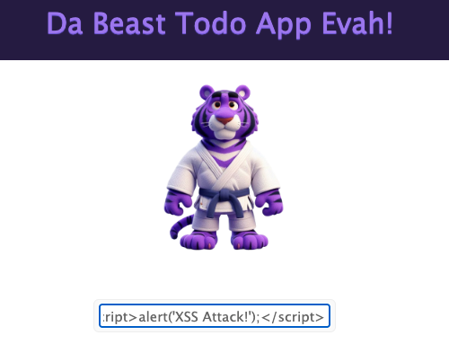 XSS attack payload